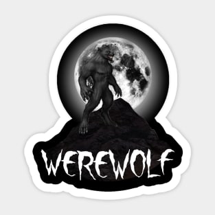 Werewolf Against Full Moon Design Sticker